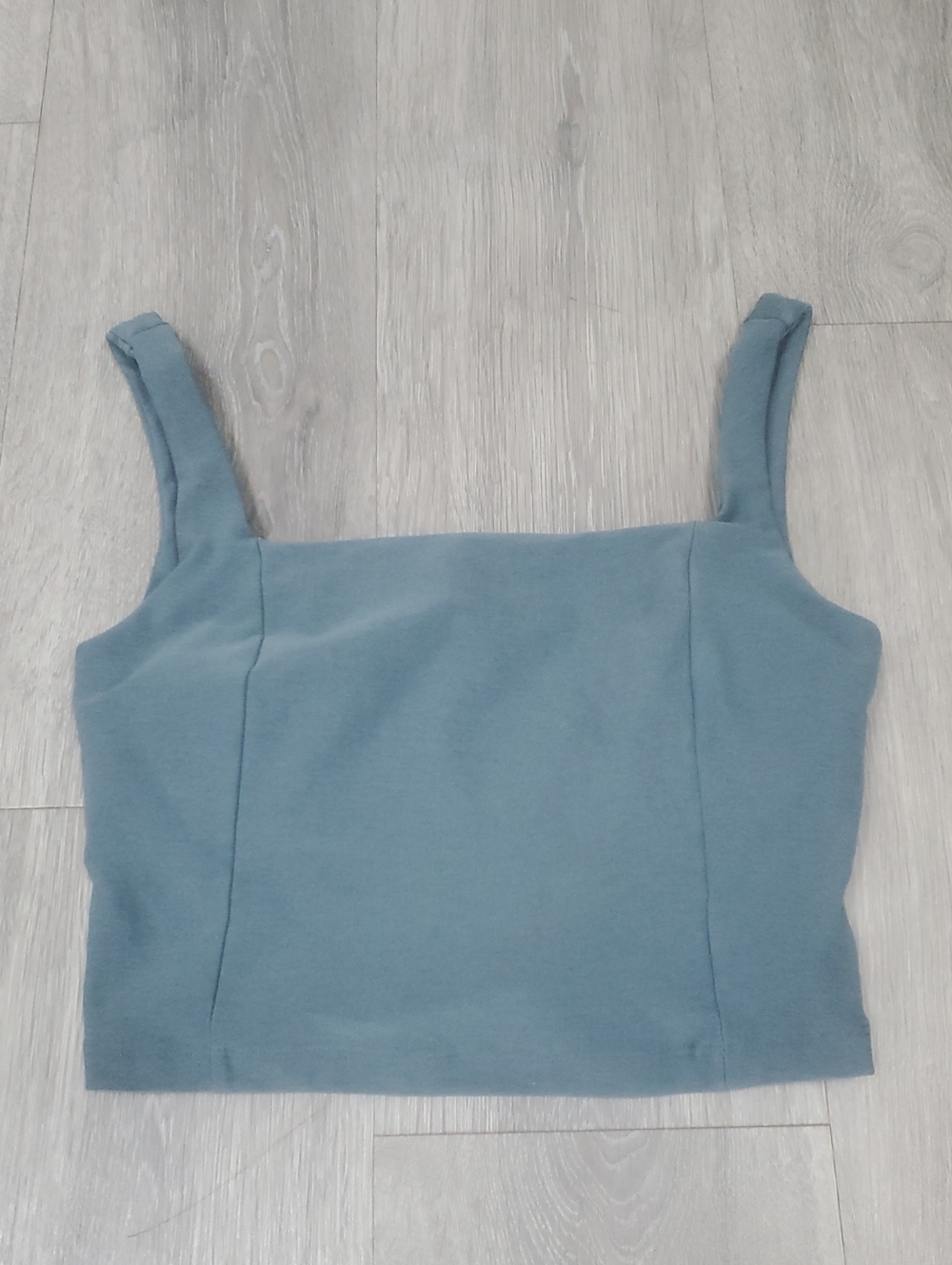 Beyond Yoga Make Plans  Square Neck Crop Top in Storm Heather S
